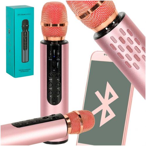 Bluetooth vezeték nélküli karaoke mikrofon rózsaszín