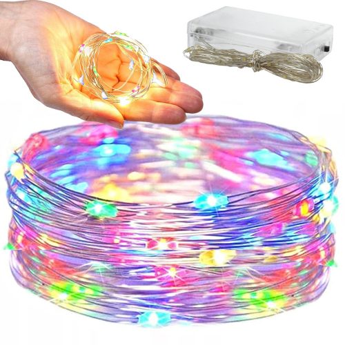 Drótlámpák 100 led elemekkel 10m multicolor