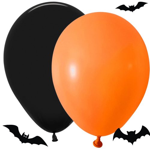 Halloween dekorációs lufi szett – fekete és narancssárga 20 db