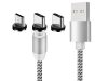 Mágneses Töltőkábel 3 az 1-ben Micro USB, Type-C és Lightning, 1m