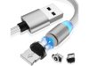 Mágneses Töltőkábel 3 az 1-ben Micro USB, Type-C és Lightning, 1m