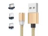 Mágneses töltőkábel 3 az 1-ben – Micro USB, Type-C, Lightning (1 m)