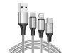 3 az 1-ben USB kábel telefonhoz - Lightning, iPhone, Micro USB, Type-C, 1.2m